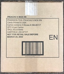 Pokemon 2022 Pikachu V Box CASE (6 Boxes)
